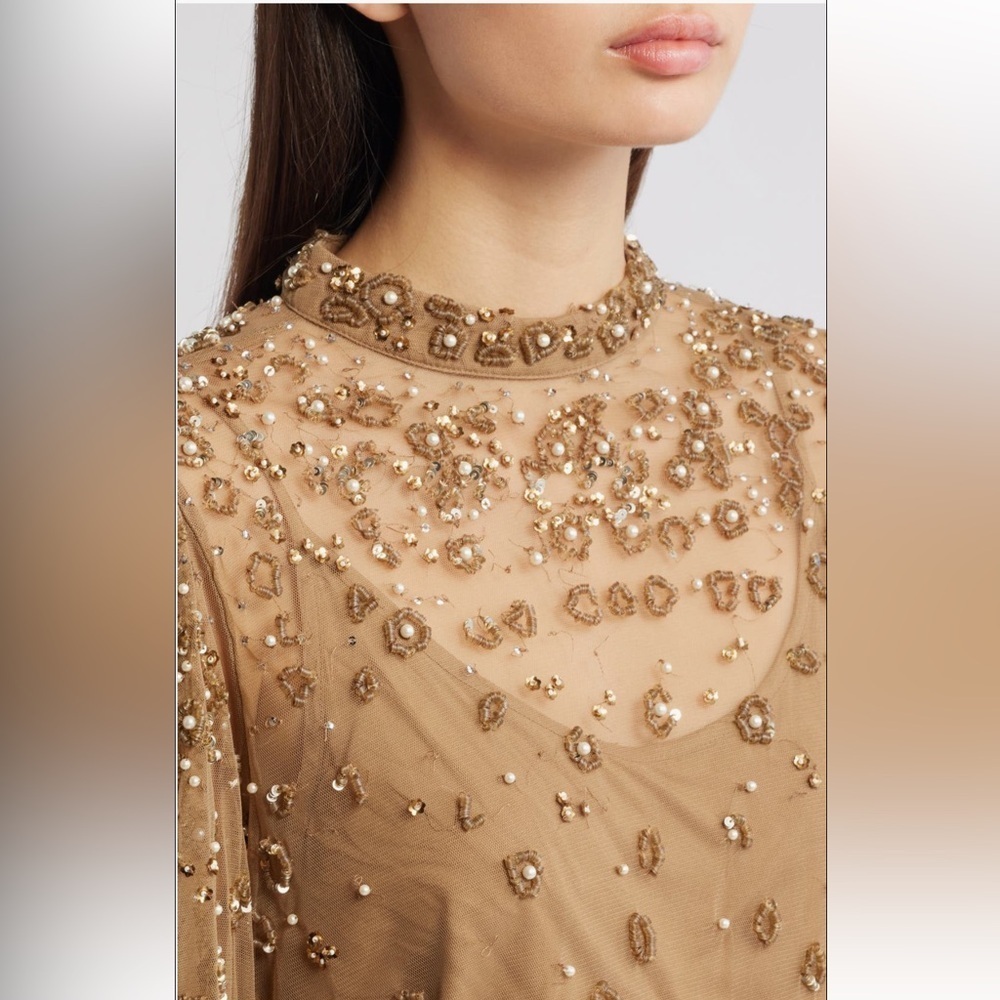 FARM Rio Embroidered Tulle Lined Blouse / Shirt - Picture 2 of 13